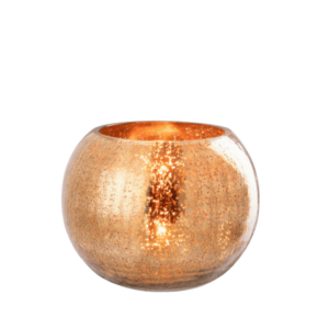 Theelichthouder Bal Craquelé Glas Donkergoud L