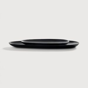 Black Thin Oval schalen - mahonie